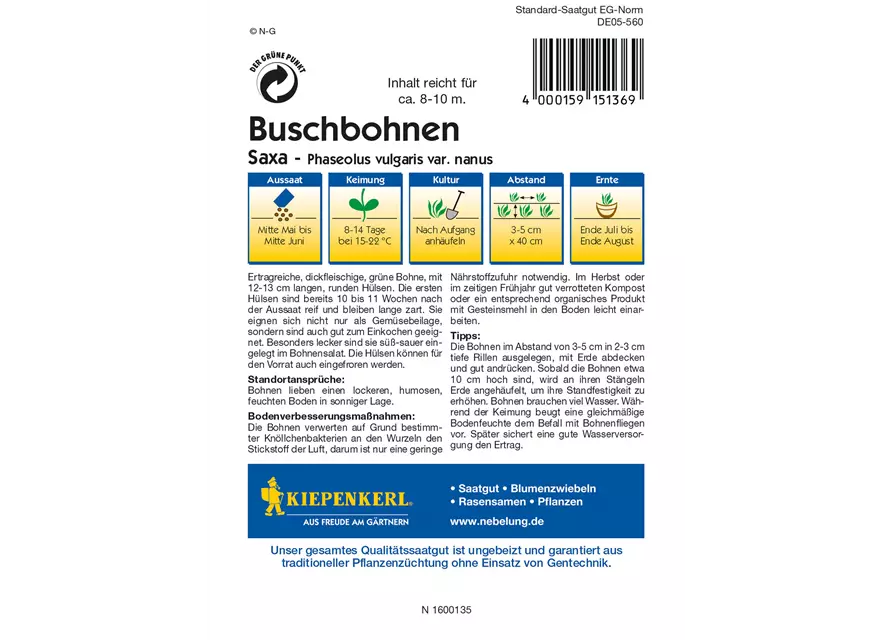 Busch-Bohne 'Saxa'