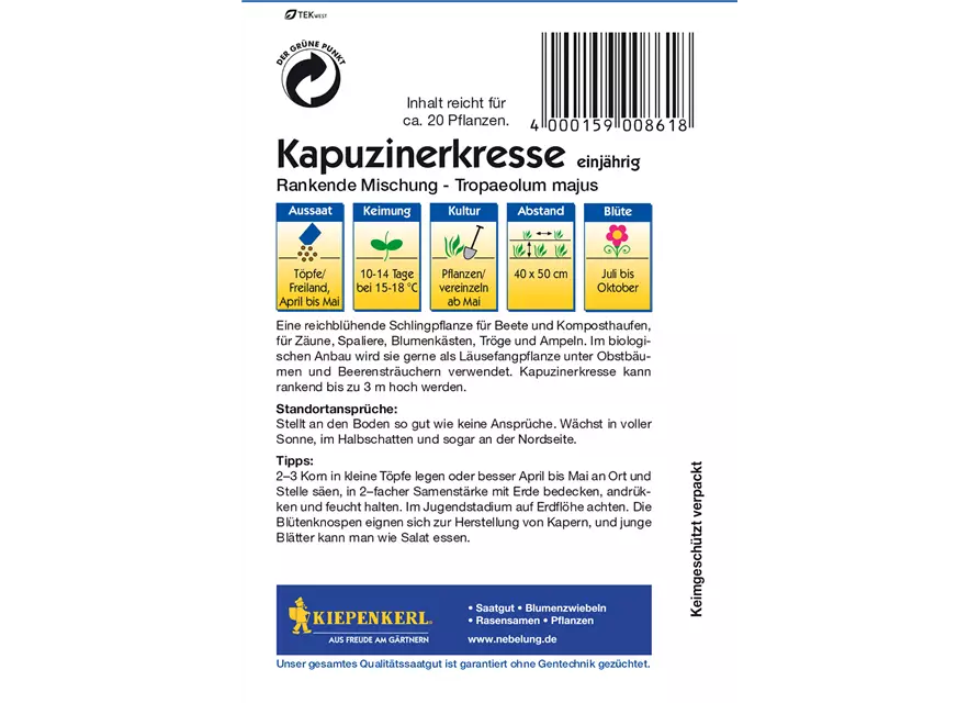 Kapuzinerkresse 'Rankende Mischung'