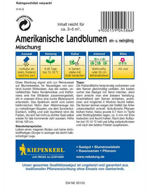 Amerikanische Landblumenmischung