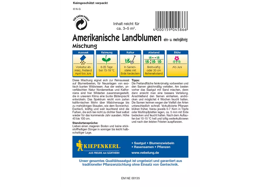 Amerikanische Landblumenmischung