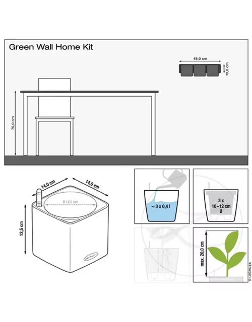 LECHUZA Green Wall Home Kit Glossy 