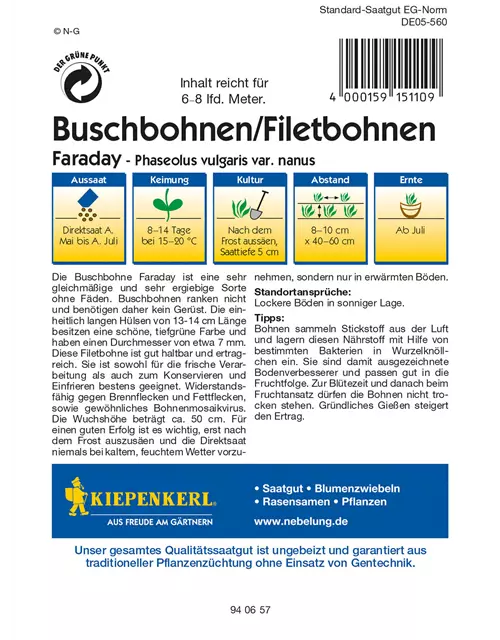 Buschbohne 'Faraday'