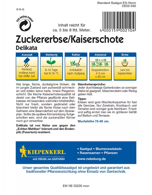 Zuckererbse 'Delikata'