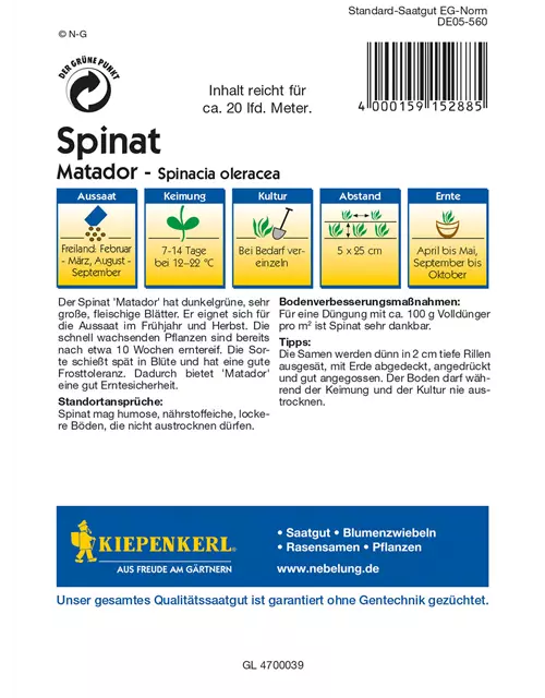 Echter Spinat 'Matador'