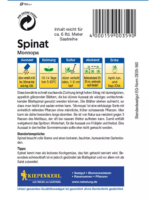 Echter Spinat 'Monnopa'