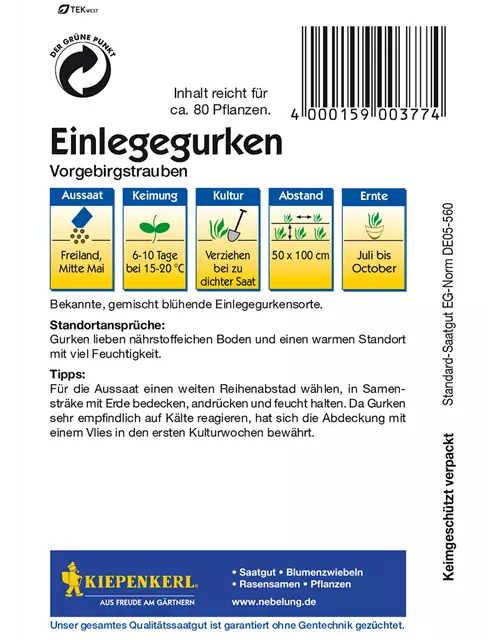 Einlege-Gurke 'Vorgebirgstrauben'