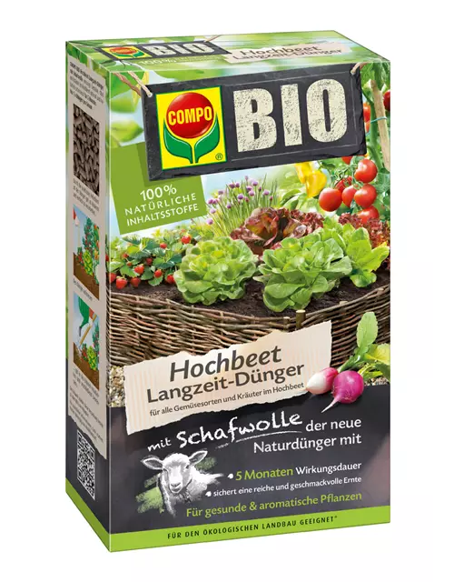 Compo BIO Hochbeet Langzeit-Dünger mit Schafwolle 