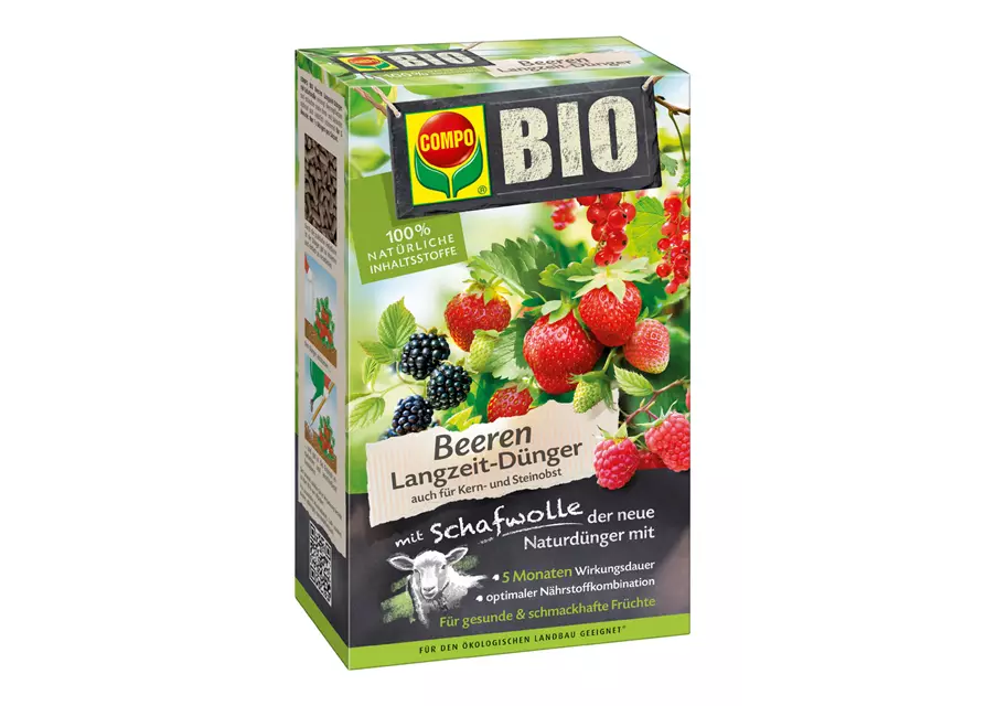 Compo BIO Beeren Langzeit-Dünger mit Schafwolle 