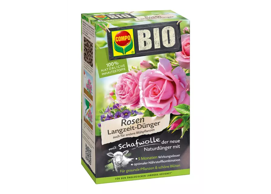 Compo BIO Rosen Langzeit-Dünger mit Schafwolle 