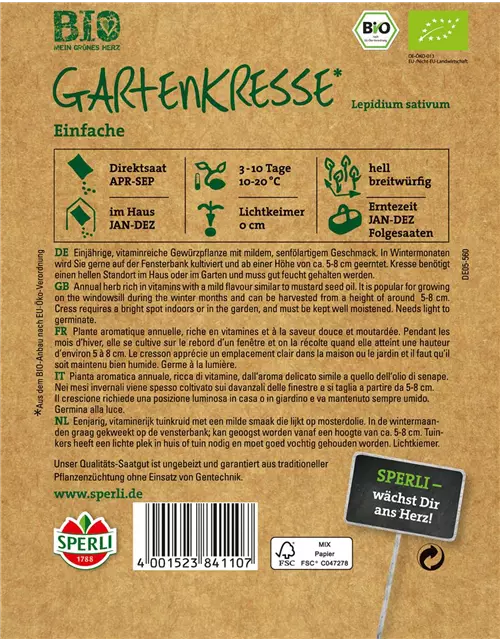 Gartenkresse 'Einfache Grüne'