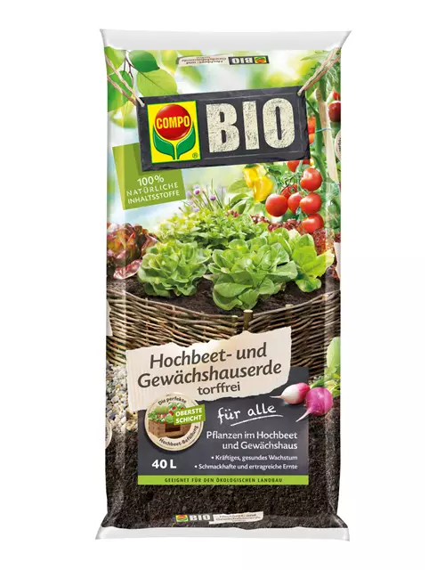 Compo BIO Hochbeet- und Gewächshauserde 