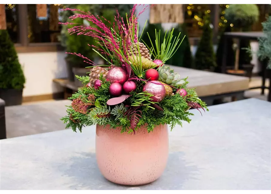 Weihnachtsstrauß 'Pink Christmas'