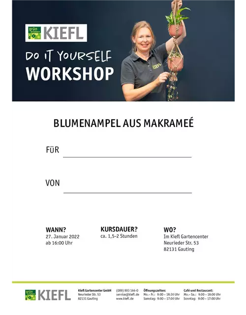 Kreativ-Workshop Blumenampel am 27.01.22