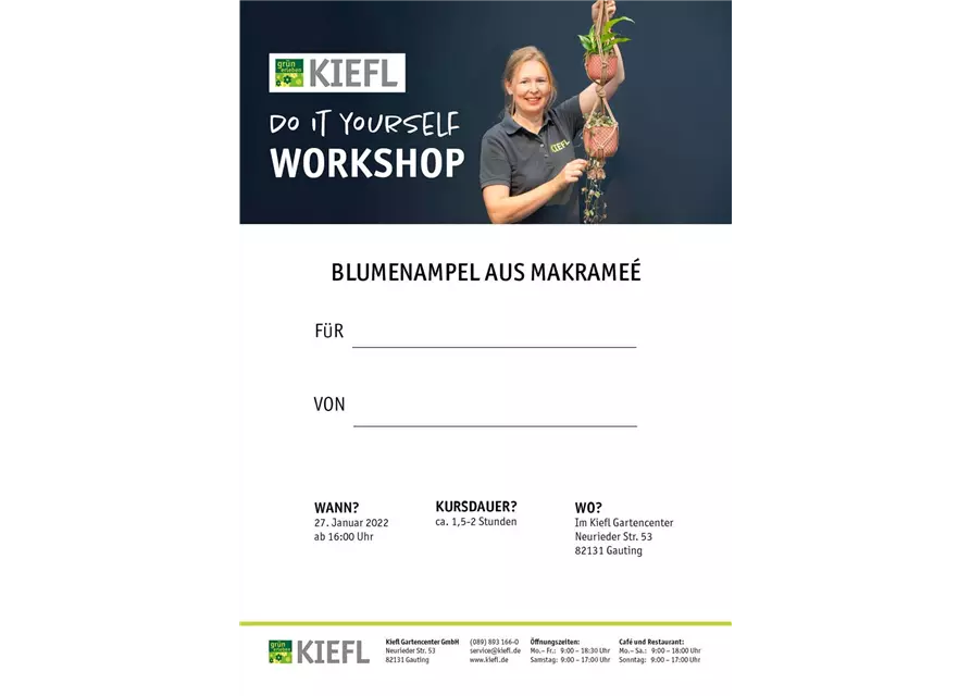 Kreativ-Workshop Blumenampel am 27.01.22