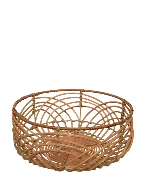 Handgearbeitete Schale aus Rattan, ca. 30x30xH12,5 cm