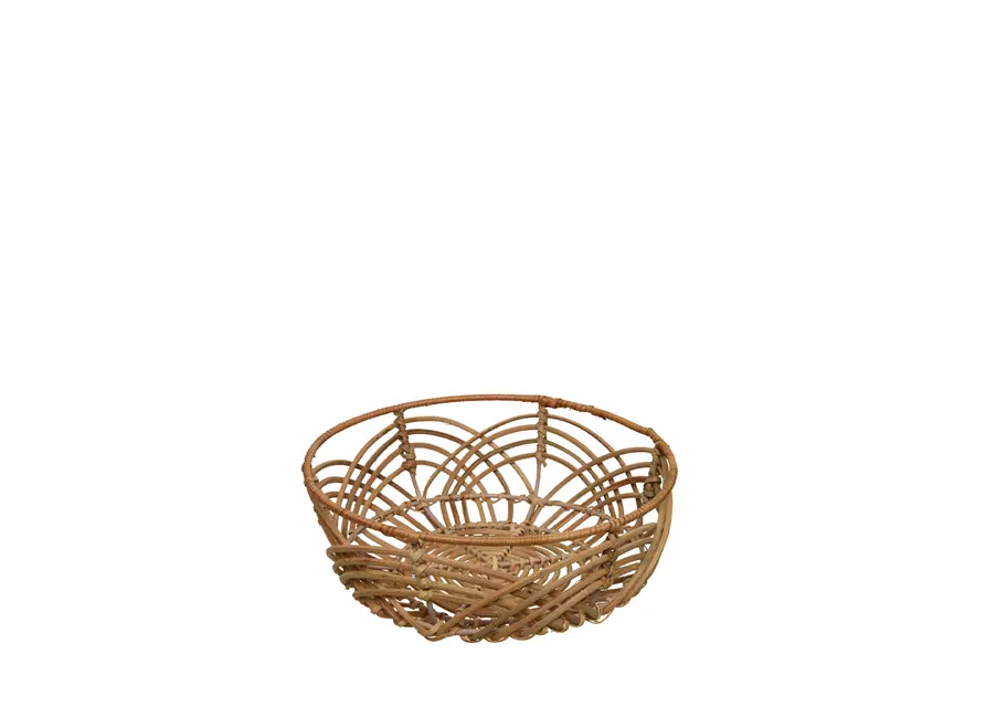 Handgearbeitete Schale aus Rattan, ca. 25x25xH10 cm