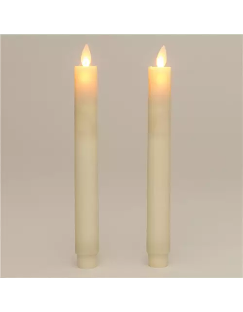 LED-Stabkerze Echtwachs 'Rustika' ivory (2er-Set)