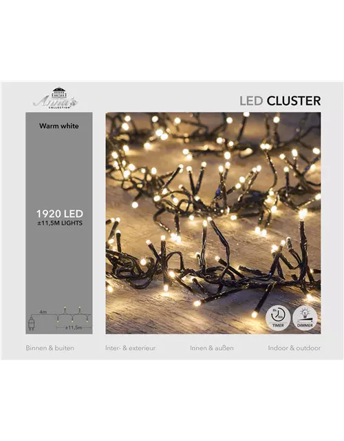 LED Cluster, warm-weiß, 1920LED 11,5m für innen & außen